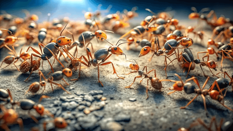 Fourmi rouge en colonie, contrôle efficace des nuisibles, services d'extermination professionnels, désinsectisation de votre maison ou commerce, solutions durables pour éliminer les punaises de fourmis.